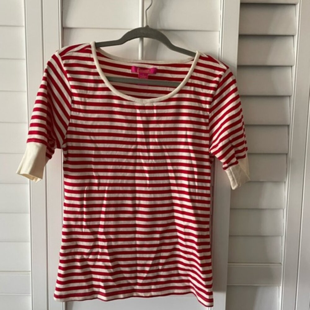 Red and White Striped Tee